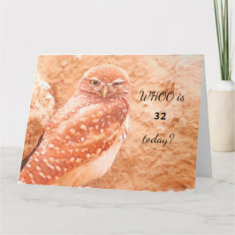 Personaliseer "WHOOO is...vandaag?" Owl large Birt Kaart