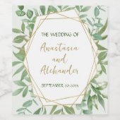 Personaliseer Wijnlabel Goud en Greenay Wijn Etiket (Enkel label)