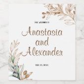 Personaliseer wijnlabel. Olijftak Wijn Etiket (Enkel label)