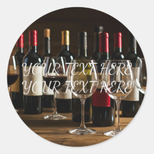 Personaliseer wijnproeverij Party Bottle Glass Ronde Sticker