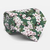 Personaliseer Wild Cherry Blossom Waterverf Flower Stropdas (Opgerold)