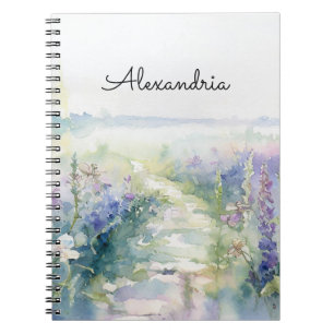 Personaliseer Wilde Lavendel bloemen Notitieboek