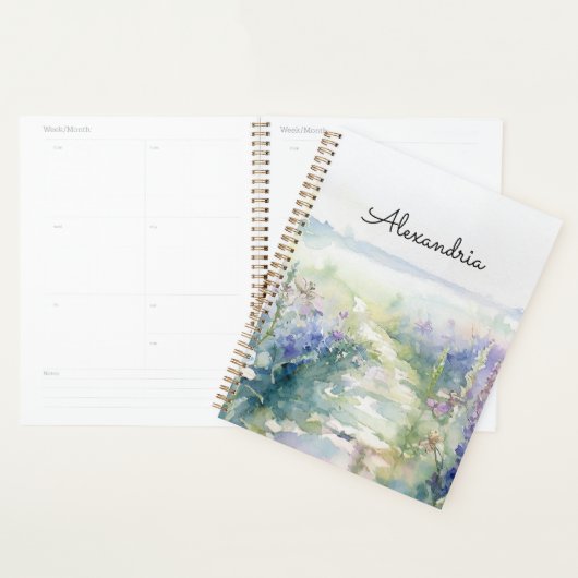 Personaliseer Wilde Lavendel bloemen Planner (Display)