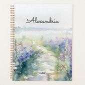 Personaliseer Wilde Lavendel bloemen Planner (Voorkant)