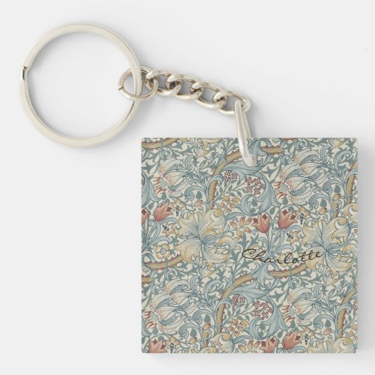 Personaliseer  William Morris Golden Lily Sleutelhanger (voorkant)