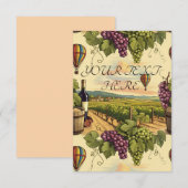 Personaliseer Wine Country Vineyard druiven Bedankkaart (Voorkant / Achterkant)