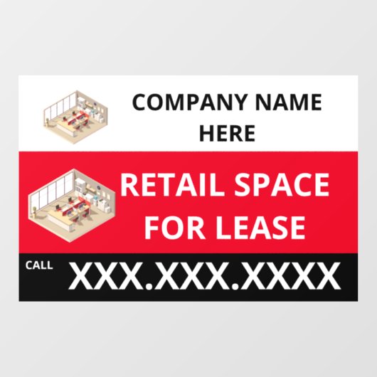 Personaliseer winkelruimte voor leasebedrijf Logo Raamsticker (Vel)