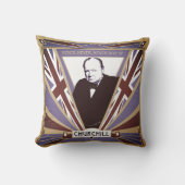 Personaliseer Winston Churchill Art Deco Union Jac Buitenkussen (Voorkant)