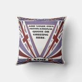 Personaliseer Winston Churchill Art Deco Union Jac Buitenkussen (Achterkant)