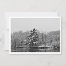 Personaliseer Winter Evergreen in Zwart en Wit