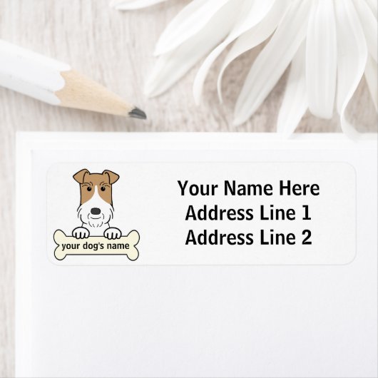 Personaliseer Wire Fox Terrier Etiket (Insitu)