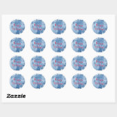 Personaliseer WITTE KERSTMIS Frosty Blue Stickers (Vel)