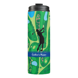 Personaliseer Woman Golfer Thermal Tumbler Thermosbeker