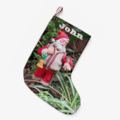 Personaliseer Woodland Santa kerststaart Stocking Kleine Kerstsok (Voorkant (Hangend))