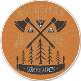Personaliseer Woodsman Lumberjack Crossed Axes Pin Sticker