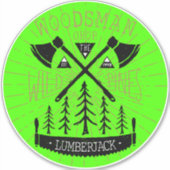Personaliseer Woodsman Lumberjack Crossed Axes Pin Sticker (Voorkant)