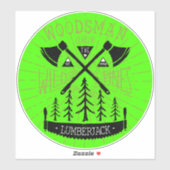 Personaliseer Woodsman Lumberjack Crossed Axes Pin Sticker (Vel)