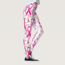 Personaliseer woorden Naam Roze Lint Borstkanker Leggings