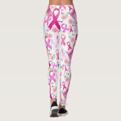 Personaliseer woorden Naam Roze Lint Borstkanker Leggings (Achterkant)