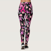 Personaliseer woorden Naam Roze Lint Borstkanker Leggings (Achterkant)