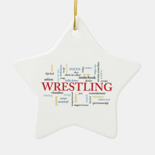 Personaliseer, Worstelend Bus dank u in Woorden Keramisch Ornament