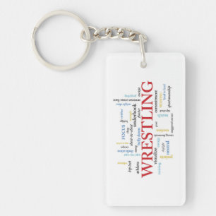 Personaliseer, Worstelend Bus dank u in Woorden Sleutelhanger