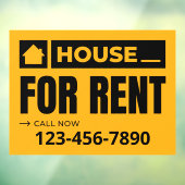 Personaliseer Yellow Black House te huur onroerend Raamsticker (Vel 3)