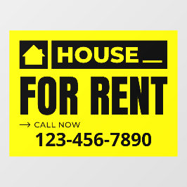 Personaliseer Yellow Black House te huur onroerend Raamsticker