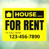 Personaliseer Yellow Black House te huur onroerend Raamsticker (Vel 3)