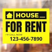 Personaliseer Yellow Black House te huur onroerend Raamsticker (Vel 2)