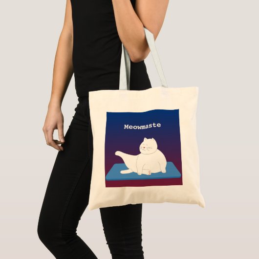 Personaliseer Yoga Cat Canvas tas (Voorkant (product))