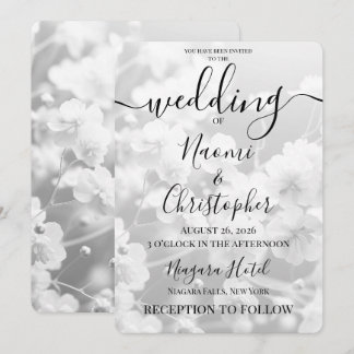 Personaliseer: Z&W Delicate Witte Bloemen Trouwfee Kaart