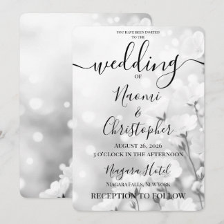 Personaliseer: Z&W Kleine Witte Bloemen Trouwfeest Kaart