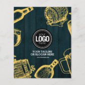 Personaliseer Zakelijk Donkergroen Brouwerij Thema Flyer (Achterkant)