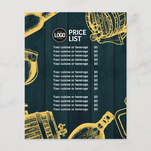 Personaliseer Zakelijk Donkergroen Brouwerij Thema Flyer (Voorkant)