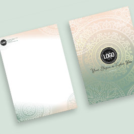 Personaliseer zakelijke Logo | Elegant Green Yoga Briefhoofd
