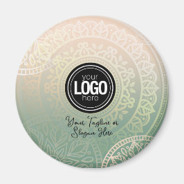 Personaliseer zakelijke Logo | Elegant Green Yoga Magneet