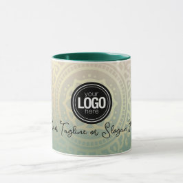 Personaliseer zakelijke Logo | Elegant Green Yoga Mok