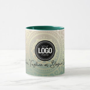 Personaliseer zakelijke Logo   Elegant Green Yoga Mok
