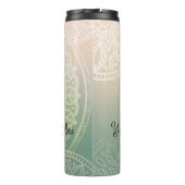 Personaliseer zakelijke Logo | Elegant Green Yoga Thermosbeker (Achterkant)