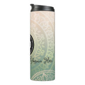 Personaliseer zakelijke Logo | Elegant Green Yoga Thermosbeker (Geroteerd rechts)