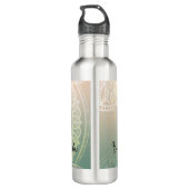 Personaliseer zakelijke Logo | Elegant Green Yoga Waterfles (Achterkant)