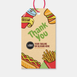 Personaliseer zakelijke Logo | Hamburger Hotdog-th Cadeaulabel