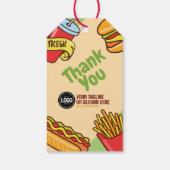 Personaliseer zakelijke Logo | Hamburger Hotdog-th Cadeaulabel (Achterkant)
