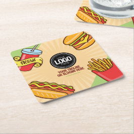 Personaliseer zakelijke Logo | Hamburger Hotdog-th Kartonnen Onderzetters