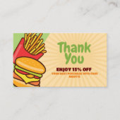 Personaliseer zakelijke Logo | Hamburger Hotdog-th Kortingskaartje (Voorkant)