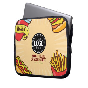Personaliseer zakelijke Logo   Hamburger Hotdog-th Laptop Sleeve