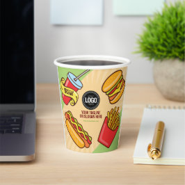Personaliseer zakelijke Logo | Hamburger Hotdog-th Papieren Bekers
