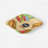 Personaliseer zakelijke Logo | Hamburger Hotdog-th Papieren Bordje (Gebogen)