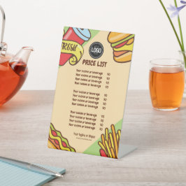 Personaliseer zakelijke Logo | Hamburger Hotdog-th Reclamebord Met Voetstuk